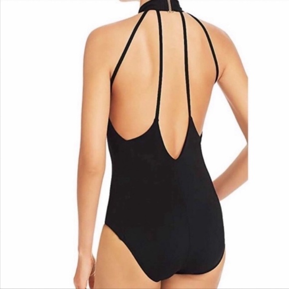 💙Laundry byShelli Segal,Turquoise Choker One Piece,Cool Back,Sexy,Beautiful - Picture 11 of 14